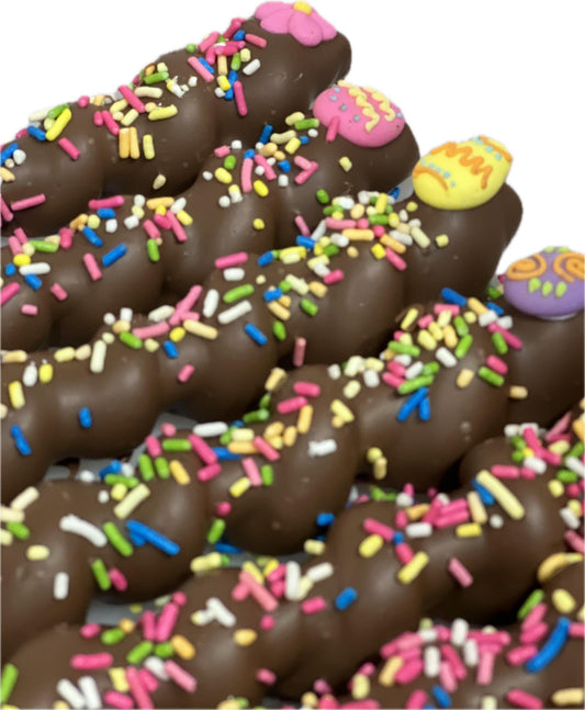 Caramel Chocolate Pretzel Rods