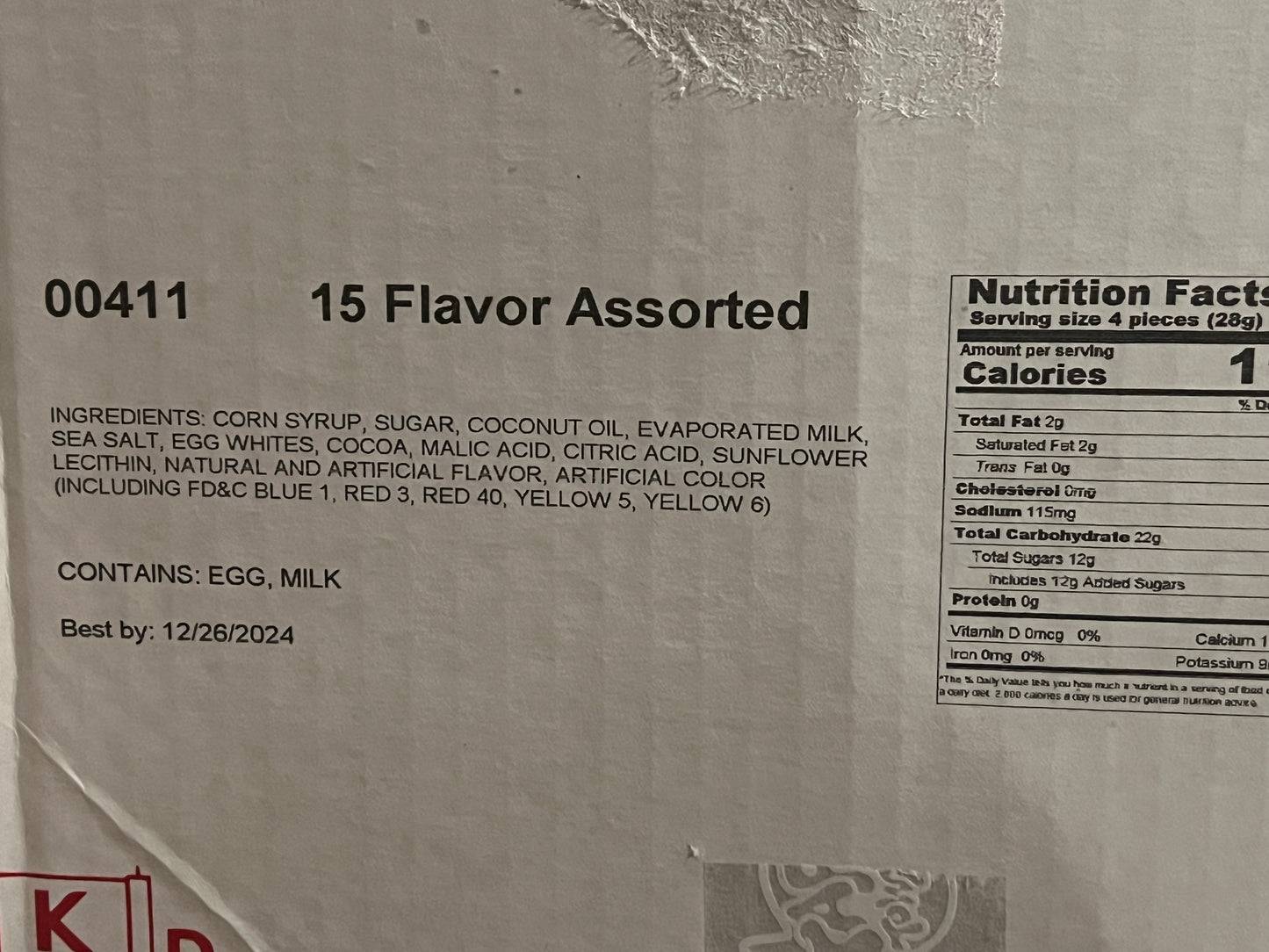 15 flavor taffy - 5 pound