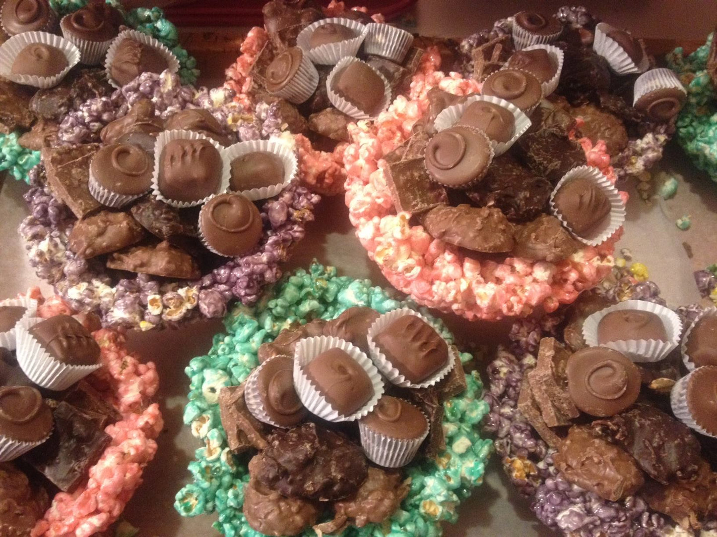 Edible Popcorn Easter Baskets